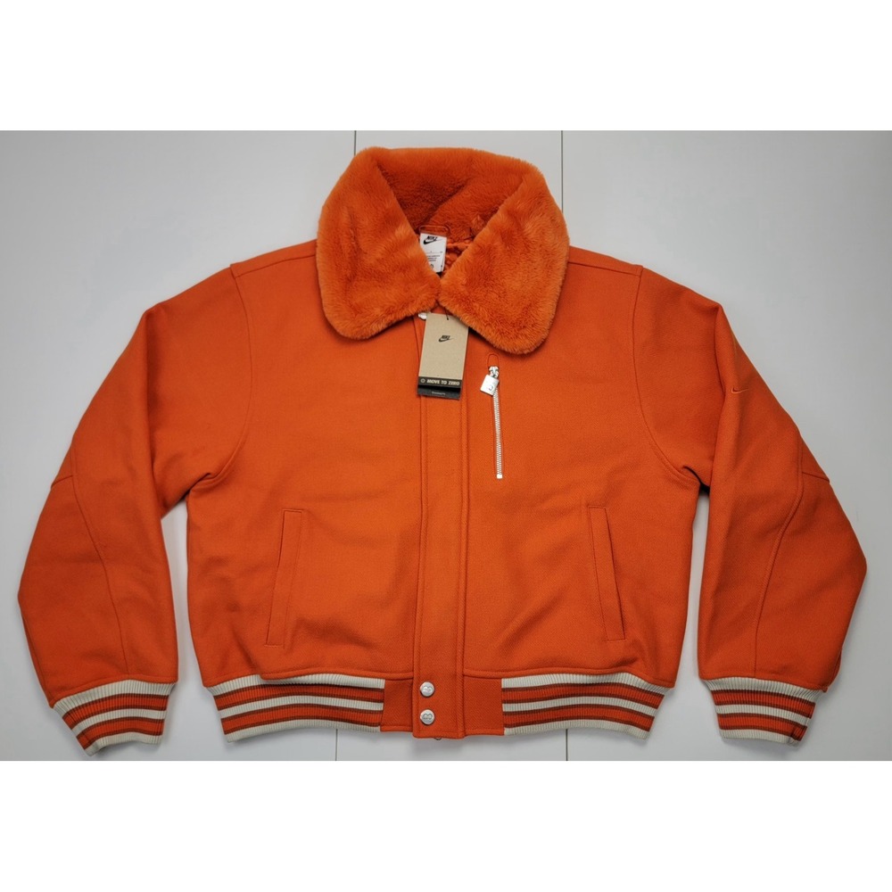 Nike Naomi Osaka Wool Jacket Womens S Orange Full Zip Varsity Tennis HV2054-893